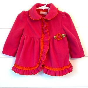 Kids Headquarters Pink and Orange Ruffle Coat! (Size 12 months)